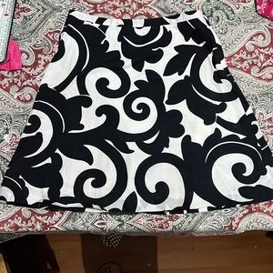 J Crew black and white flare bottom skirt